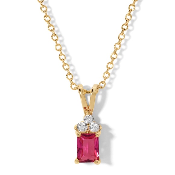 New Vanessa Mooney THE RUBY NECKLACE ruby dainty pendant charm necklace - Picture 1 of 2
